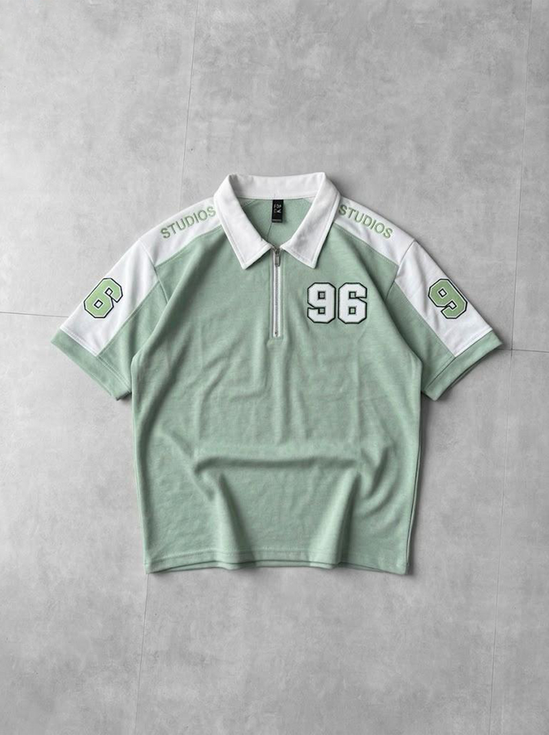 FORTIS ZIP POLO  - SAGE GREEN