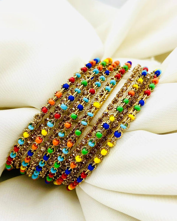 Indian Style Antique Multi Bangles Set for Women – Fancy Traditional Chooriyan Set
