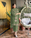 3 Piece Bareeza Cotton Suit for Women – Sequence Embroidered Shirt with Trouser & Chiffon Dupatta