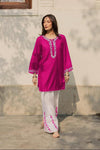 2PC Summer Cotton Dress for Women – Embroidered Shirt with Flapper (Soft Pure Cotton Casual Wear)