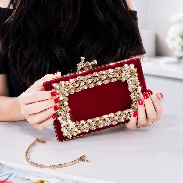 Bridal Clutch Bag with Handle for Girls