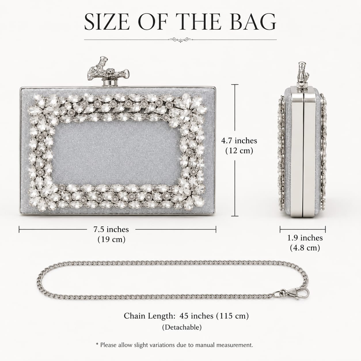 Bridal Clutch Bag with Handle for Girls
