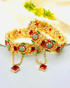 Gold Plated Manjoos Zircon Bangles Set for Women