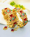 Gold Plated Manjoos Zircon Bangles Set for Women